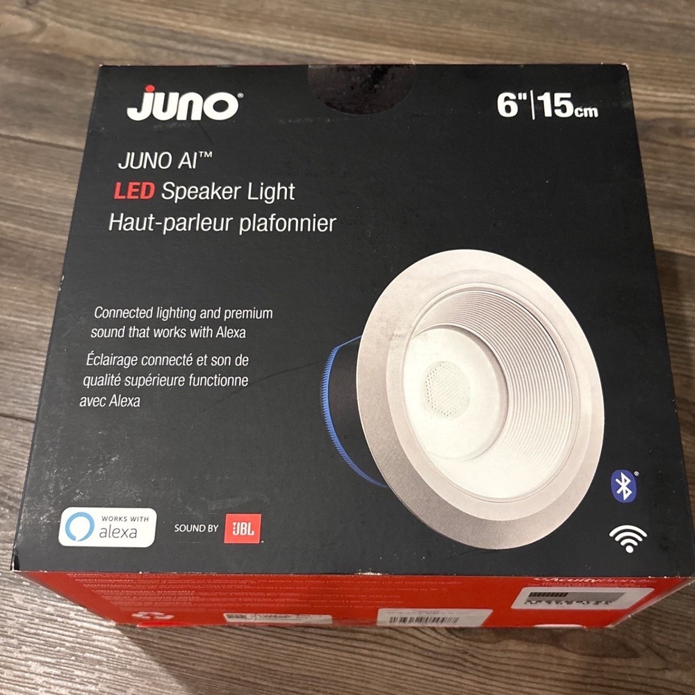 Juno AI 6 Inch LED Speaker Light JBL Sound Alexa Tunable White 1000LM J6AI White